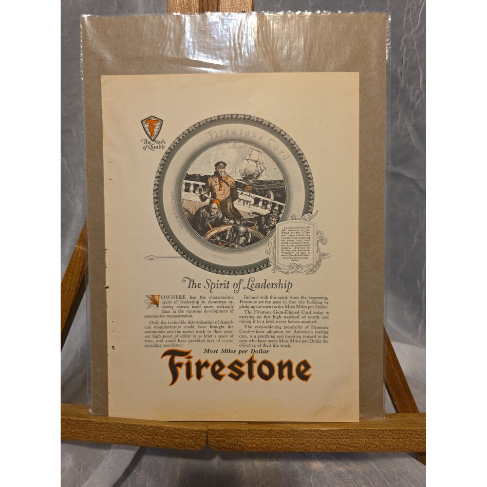 Vintage Firestone "The Spirit of Leadership" Art Print / American Radiator Co.